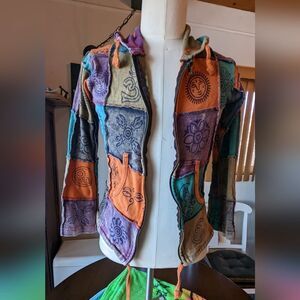 Blue Gecko - Patchwork Multicolor Hoodie - Made in Nepal - Size 12